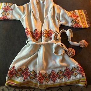 Anthropologie waist tie hooded sweater